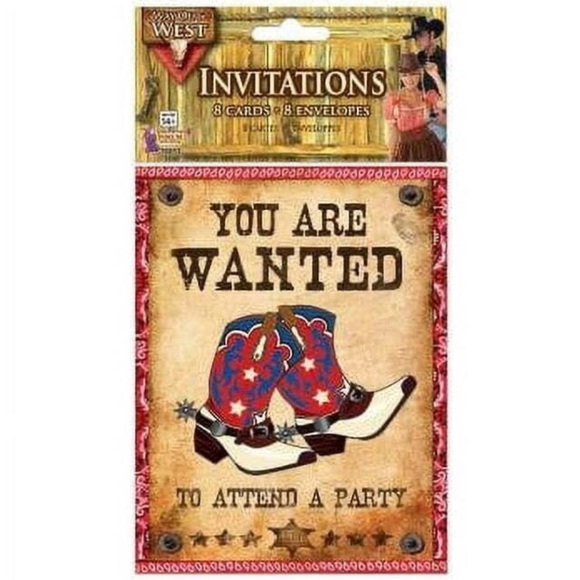 Forum Novelties Way Out West Birthday Invitations Party Supplies 8 Count - Picture 1 of 1